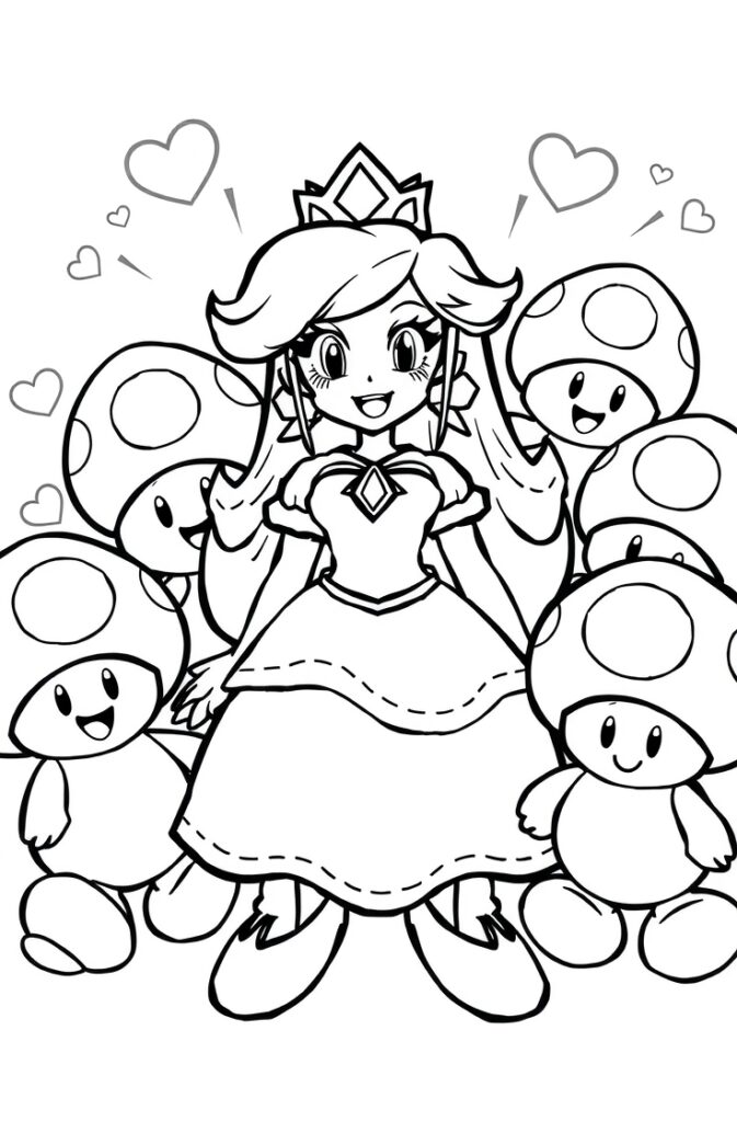 20 princess peach coloring pages​
