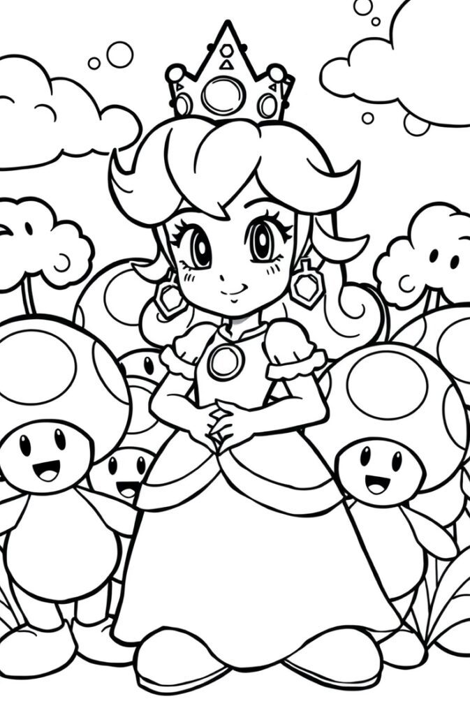 20 princess peach coloring pages​