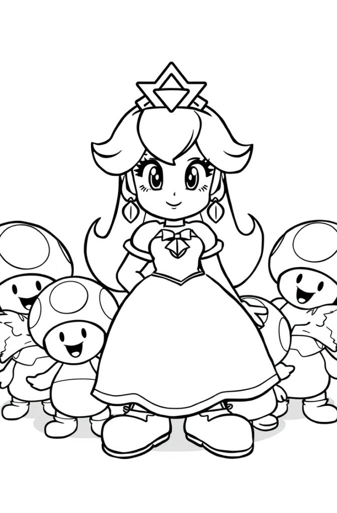 20 princess peach coloring pages​