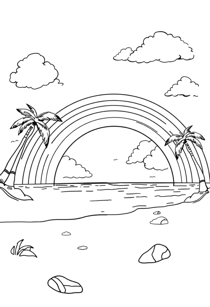 20 rainbow coloring page