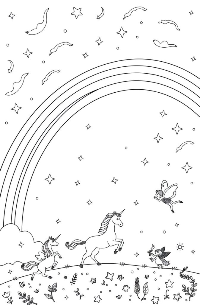 20 rainbow coloring page