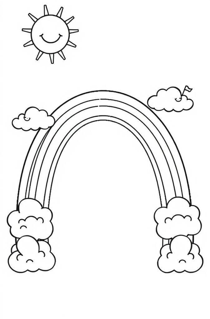 20 rainbow coloring page