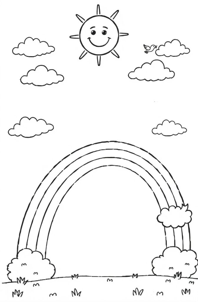 20 rainbow coloring page