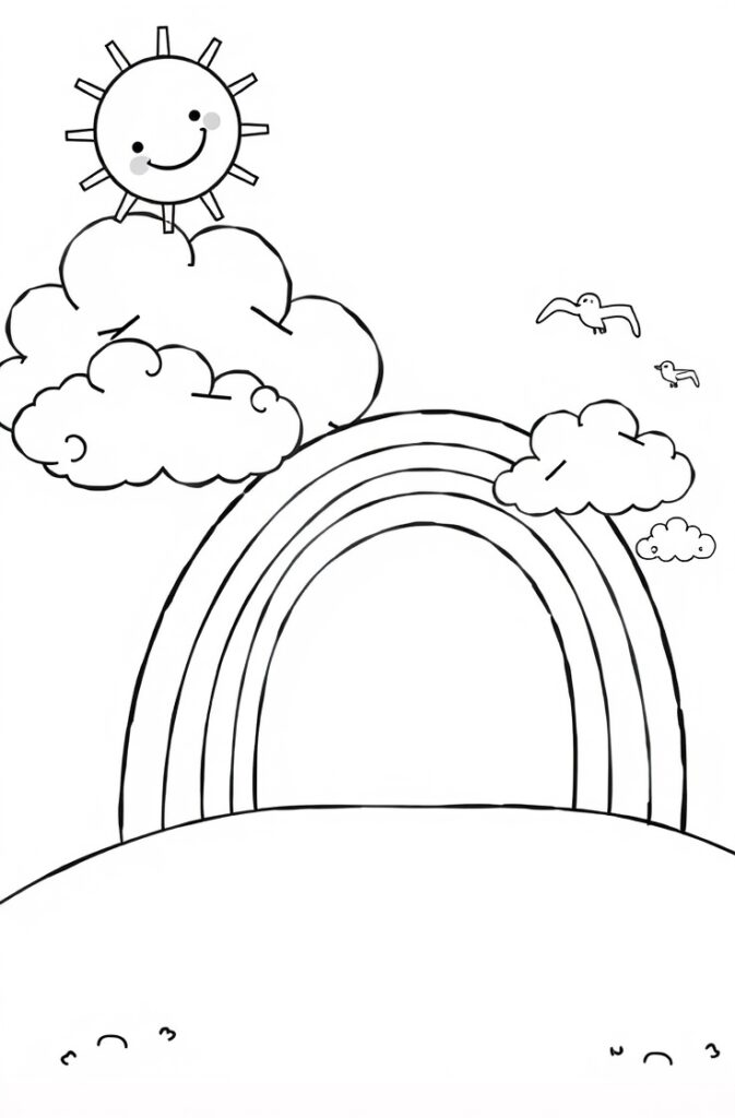20 rainbow coloring page