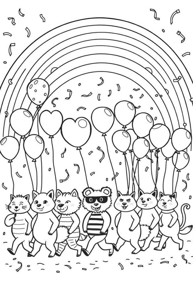 20 rainbow coloring page