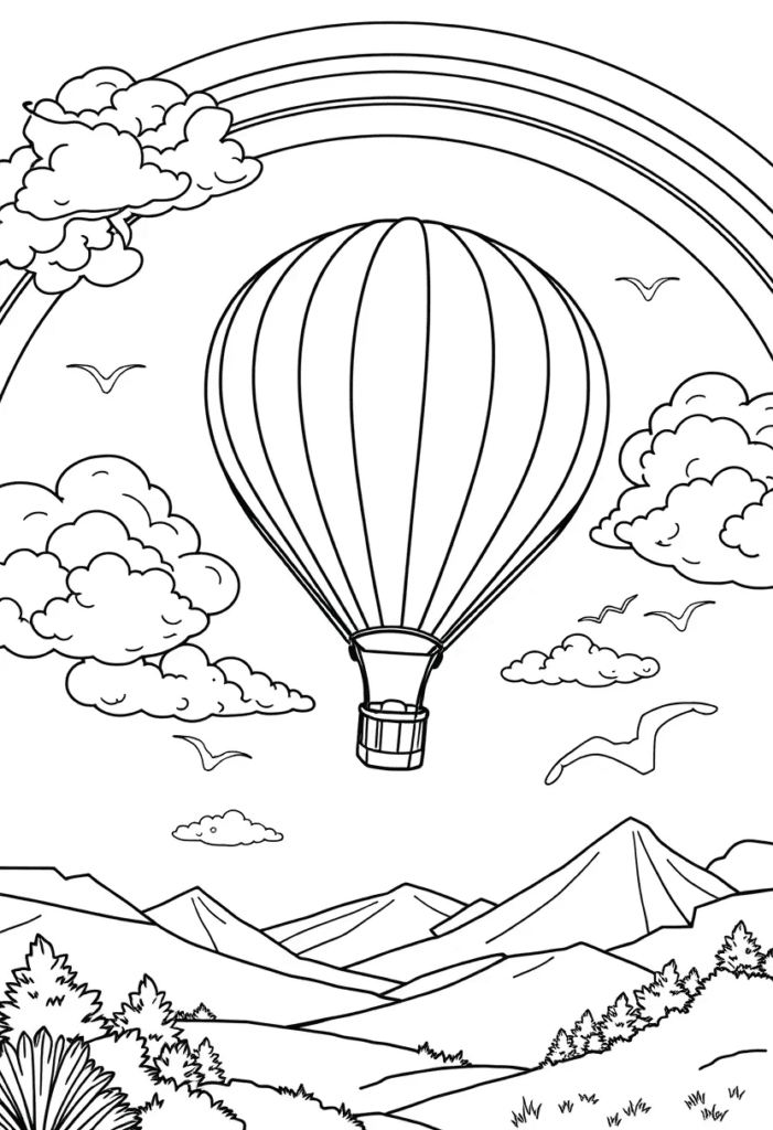 20 rainbow coloring page
