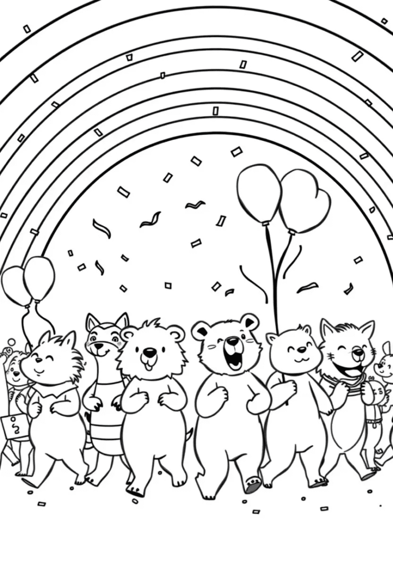 20 rainbow coloring page
