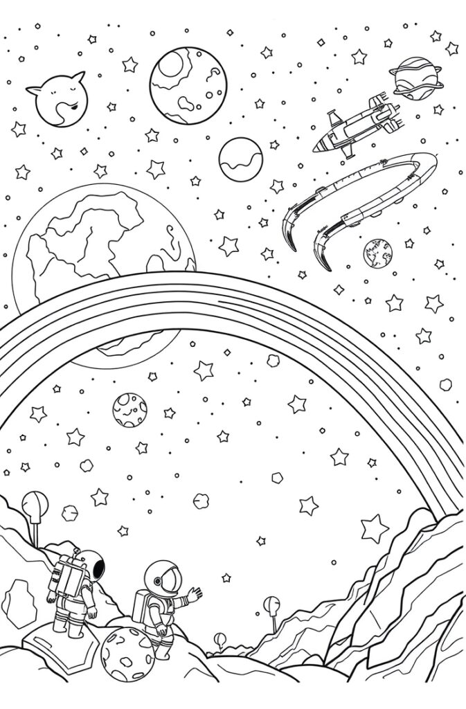 20 rainbow coloring page