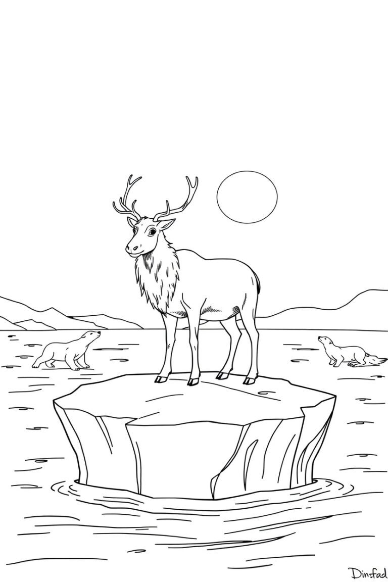20 reindeer coloring pages