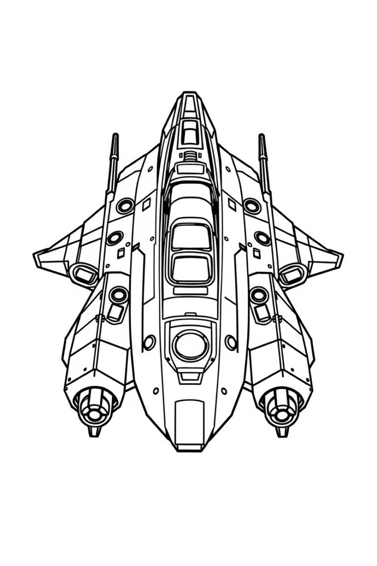 20 spaceship coloring page