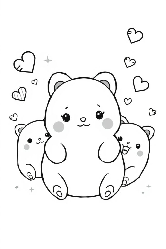 20 squishmallow style coloring pages​
