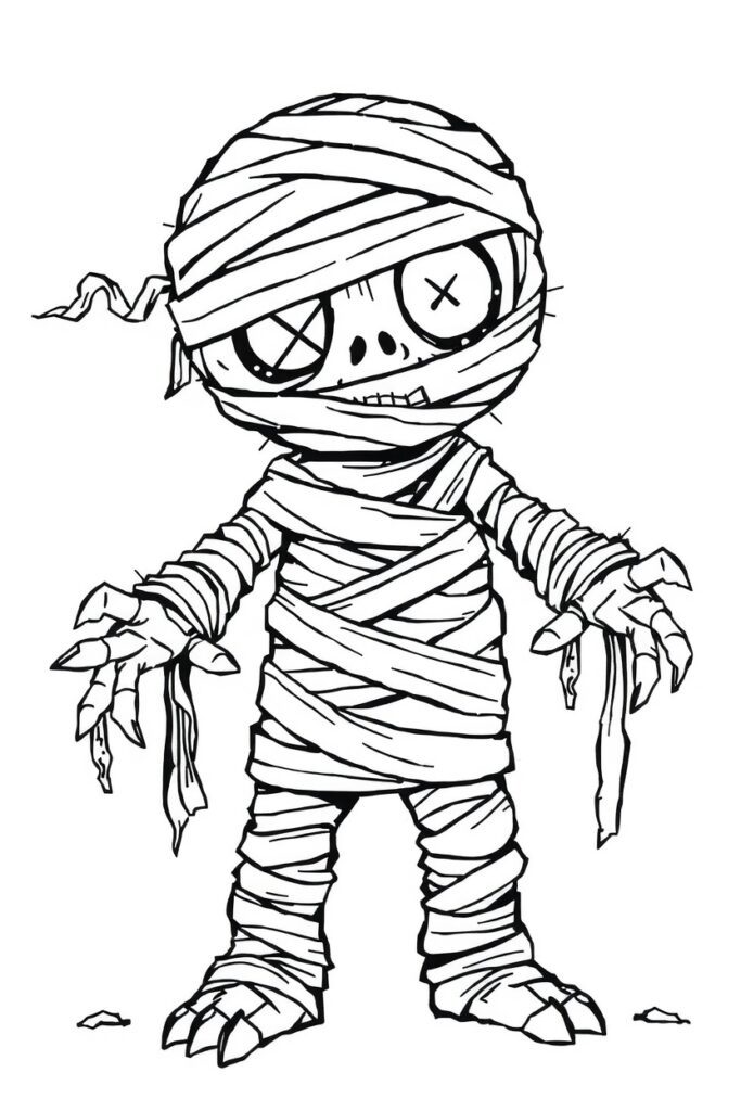 20 zombie coloring pages