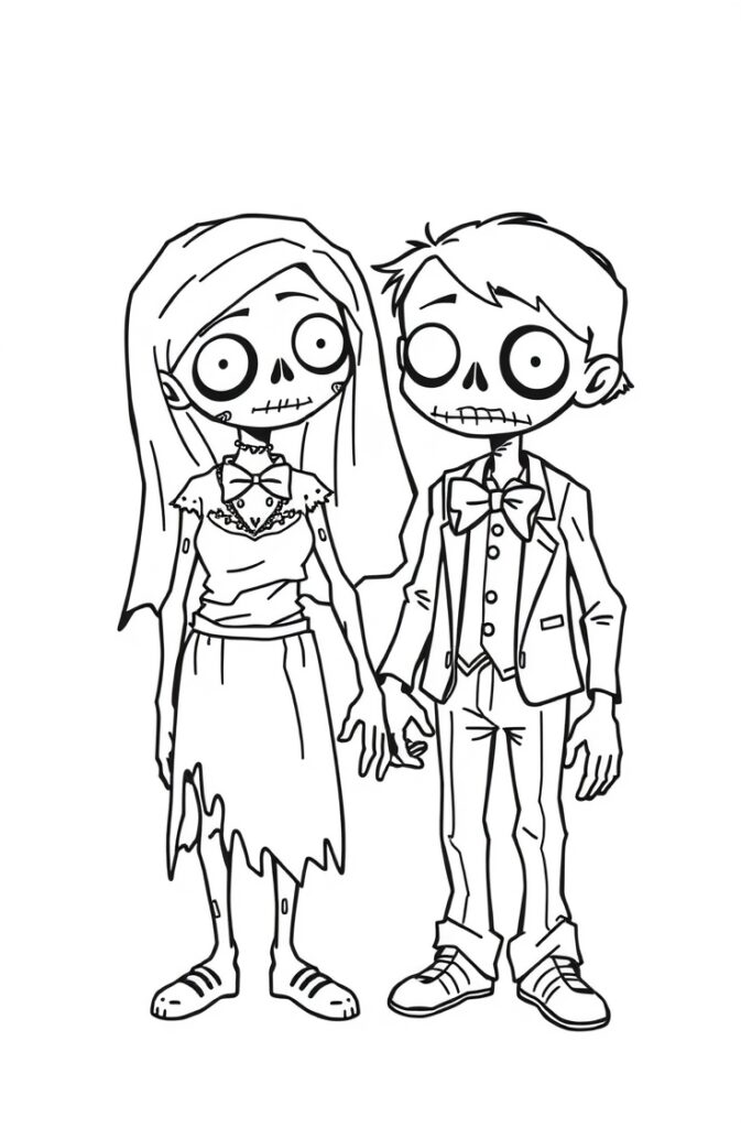 20 zombie coloring pages