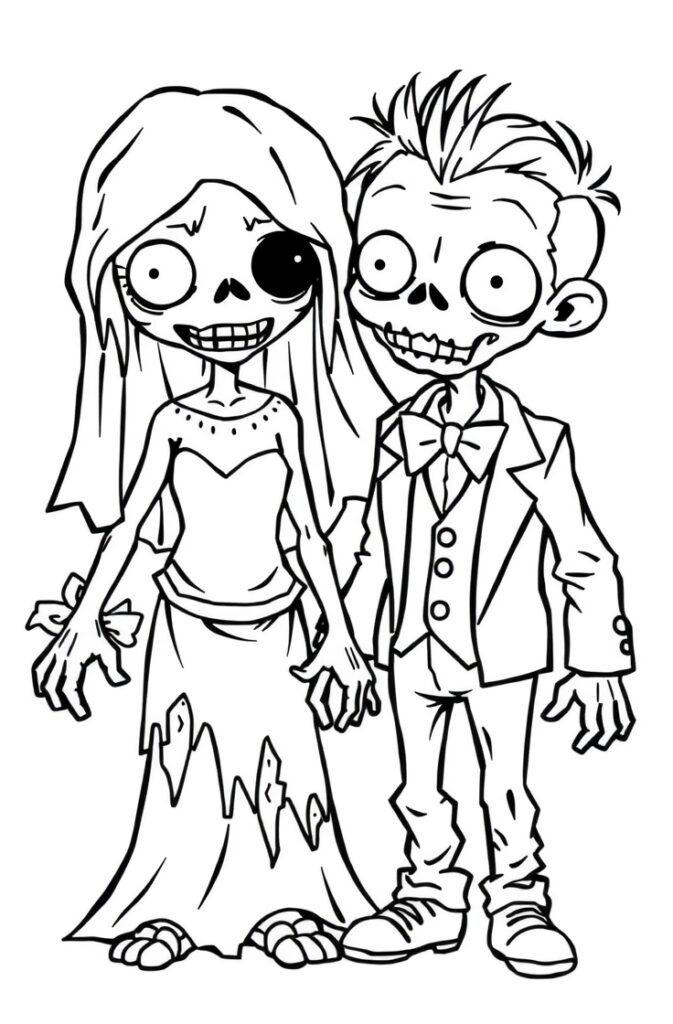20 zombie coloring pages
