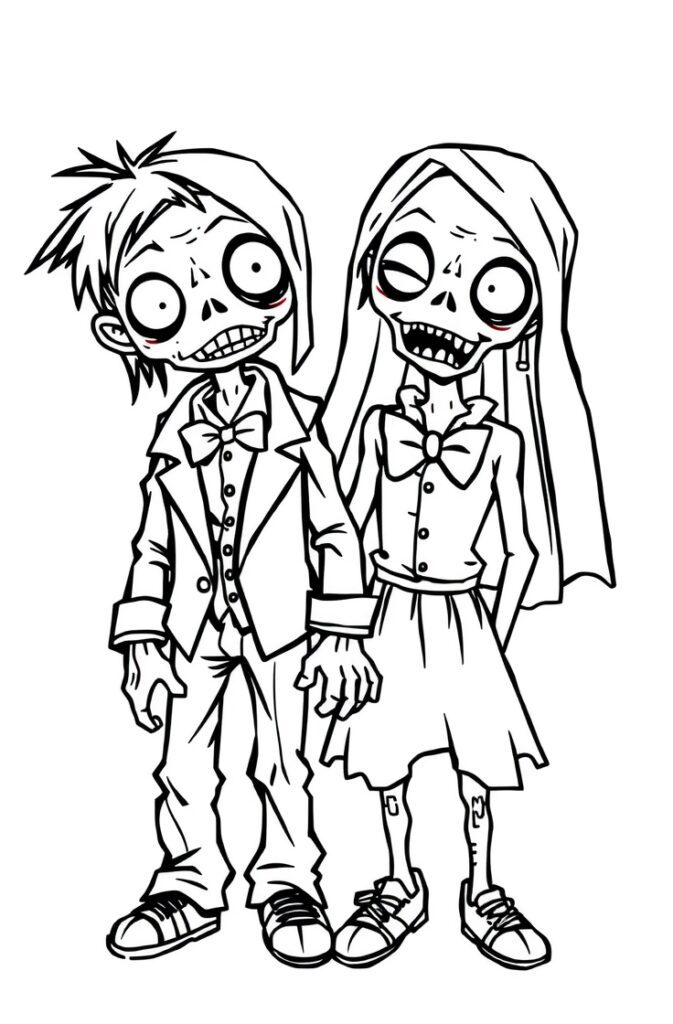 20 zombie coloring pages