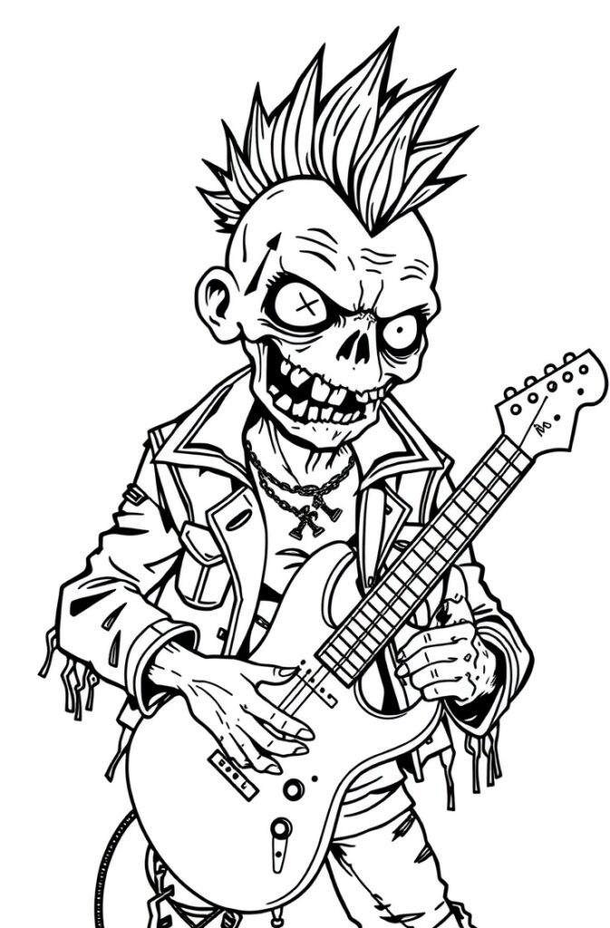 20 zombie coloring pages