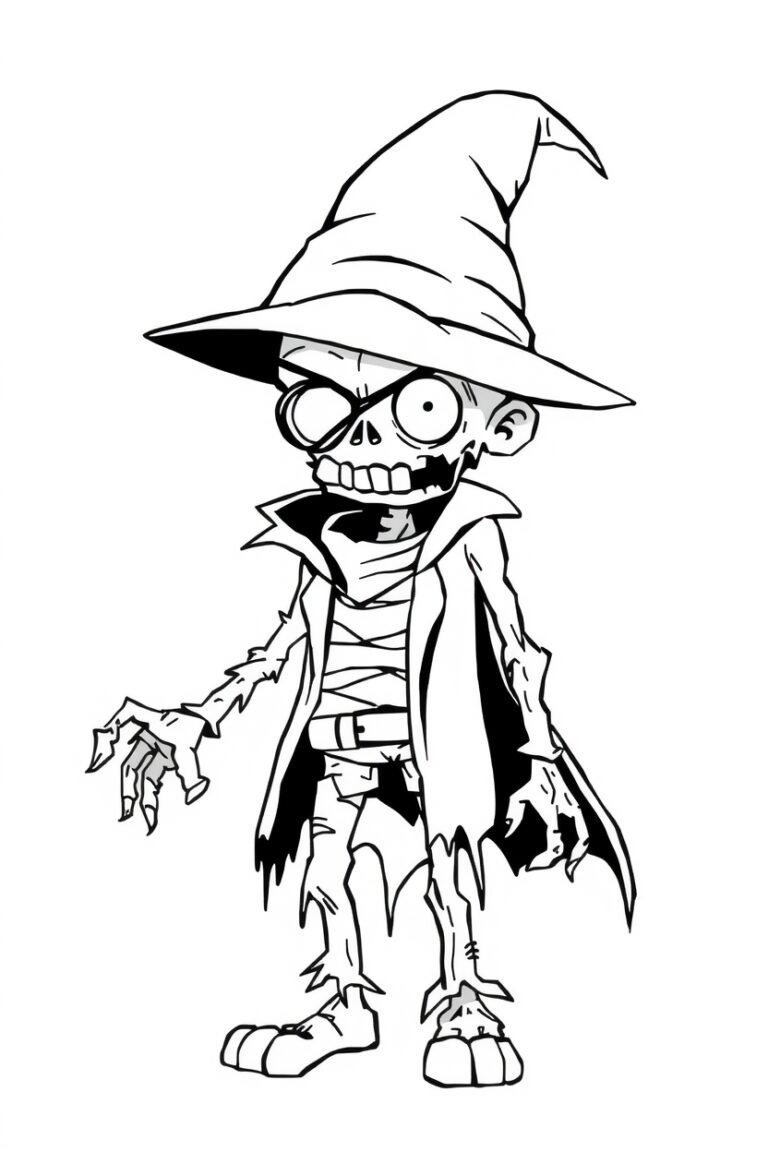 20 zombie coloring pages