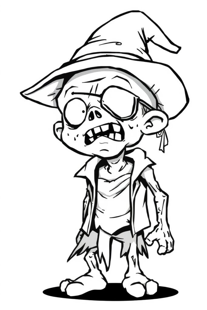 20 zombie coloring pages