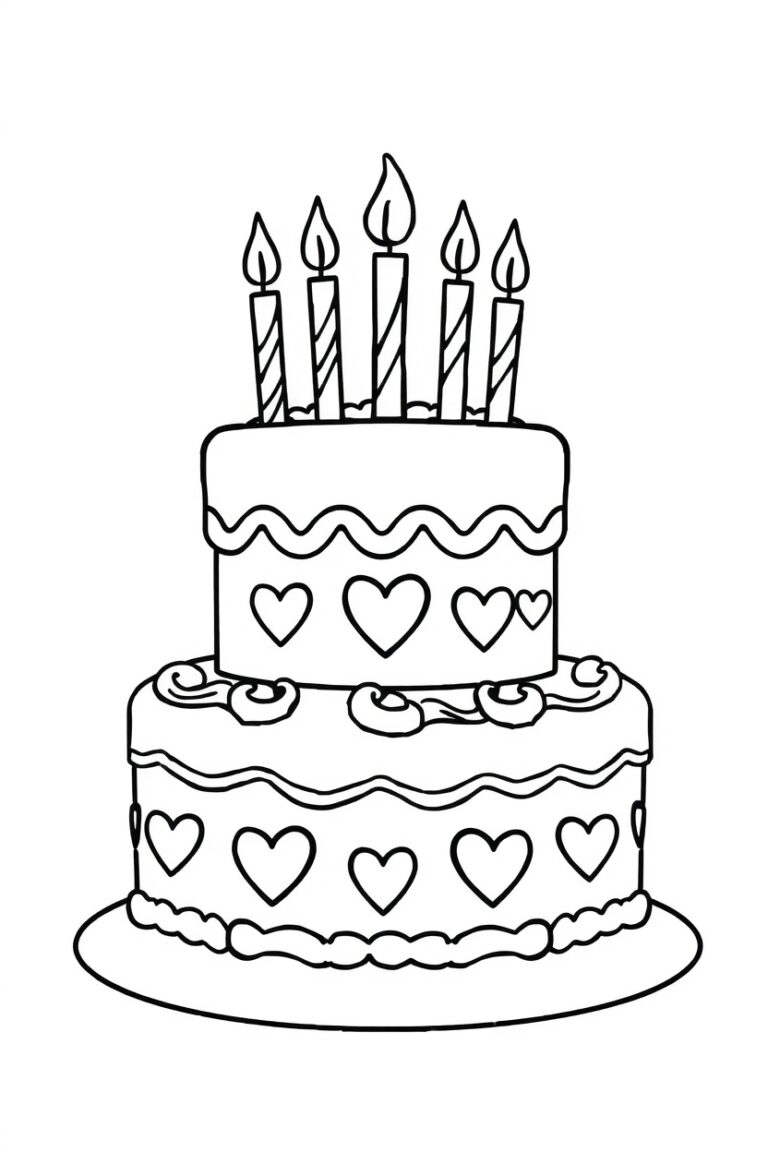 20 birthday cake coloring page