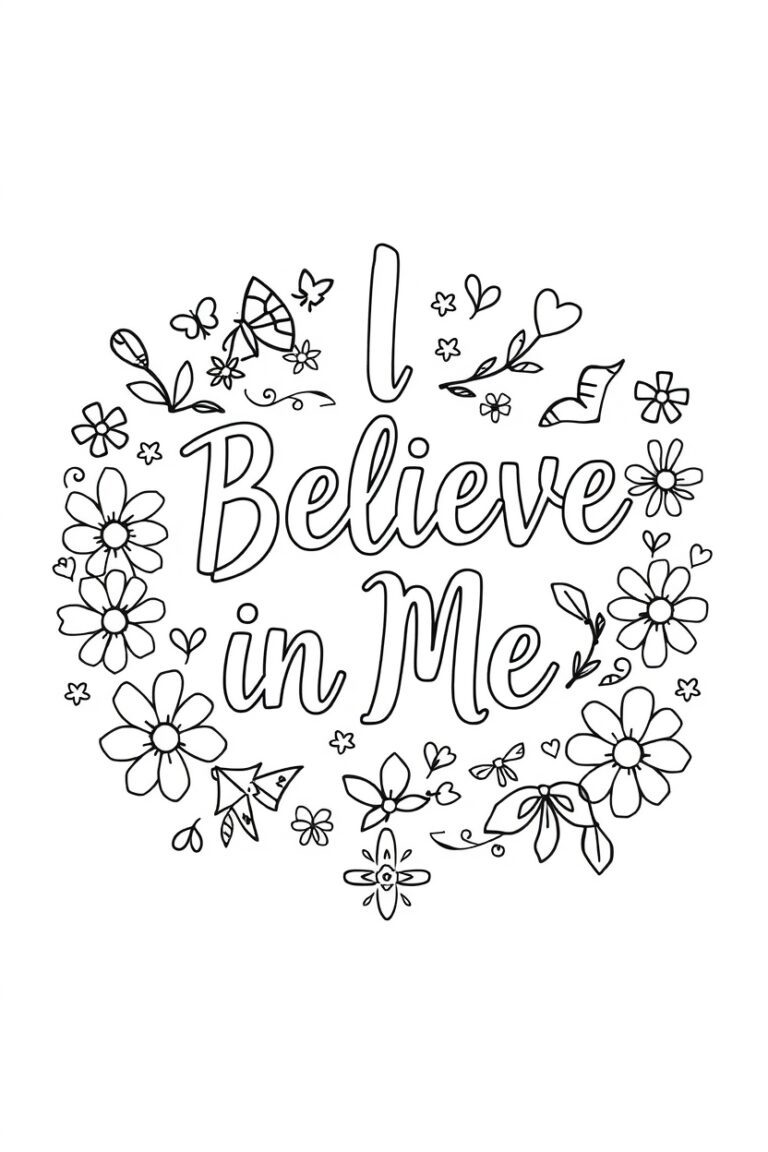 21 positive affirmations coloring pages